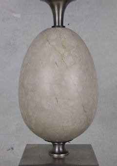 French 1960s Marble "Ostrich Egg" Lamp