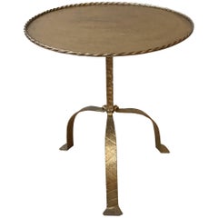 Large Round Gilt Metal Drinks Table
