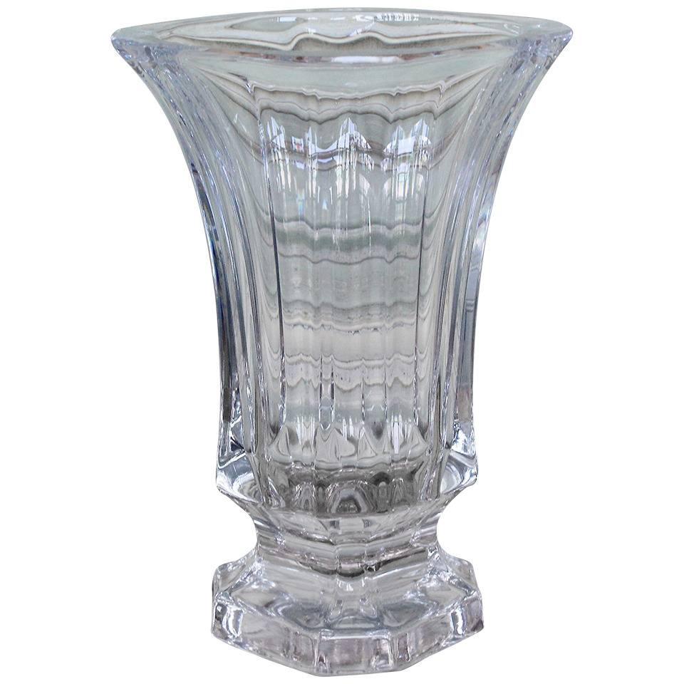 Midcentury French Crystal Glass Vase