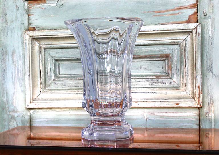 Midcentury French Crystal Glass Vase 1