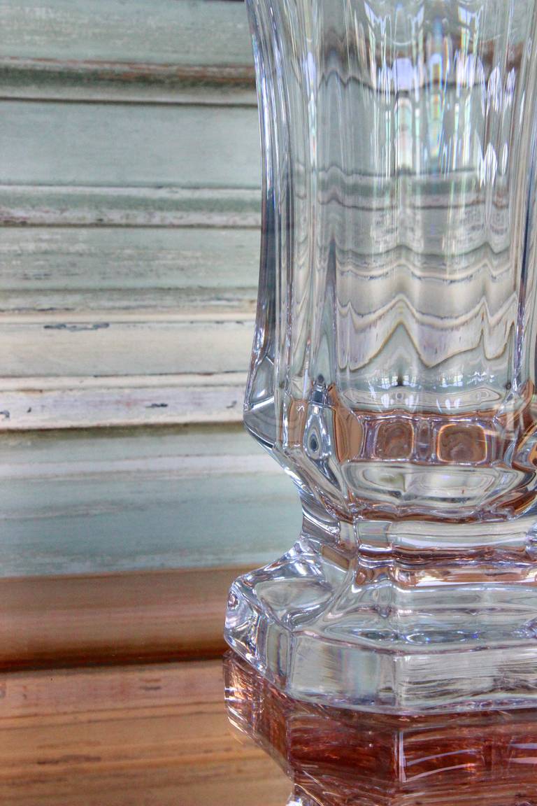 Midcentury French Crystal Glass Vase 3