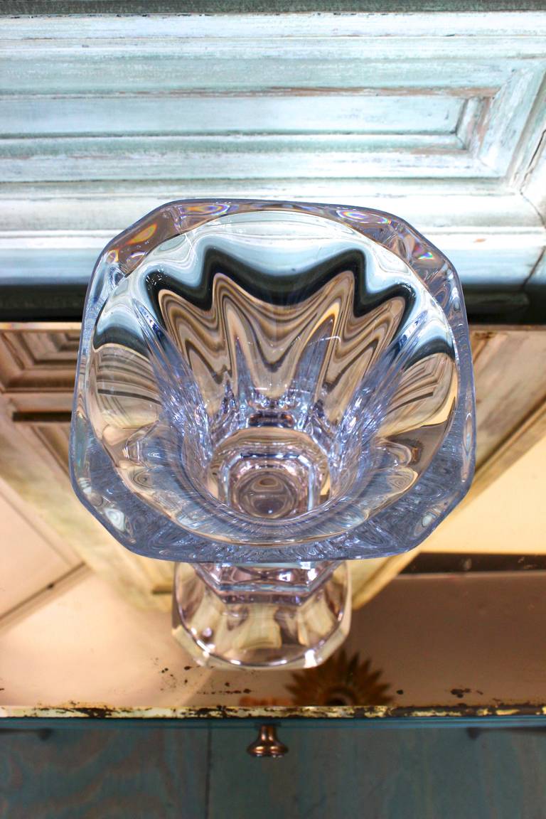 Midcentury French Crystal Glass Vase 5