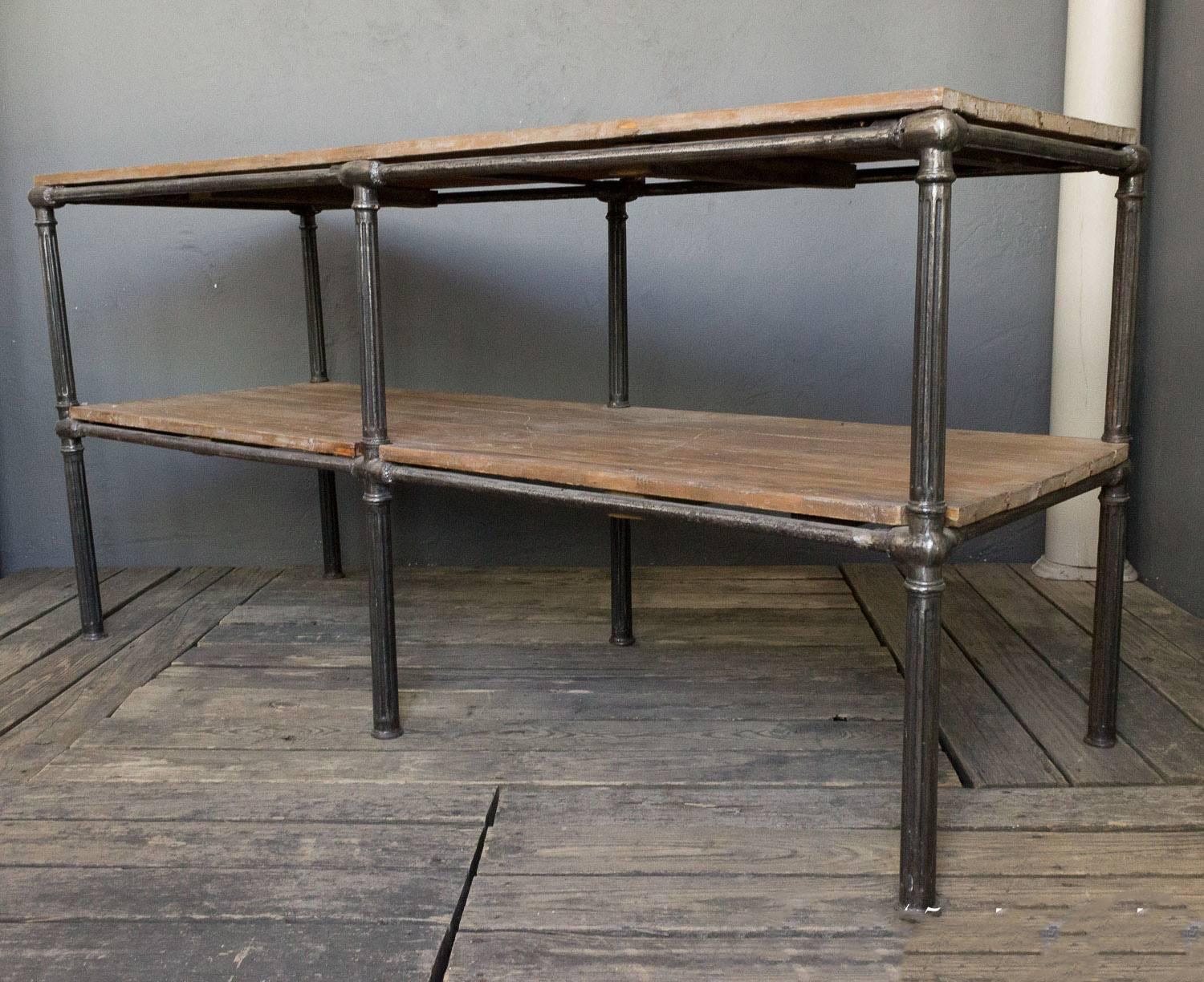 French Vintage Industrial Work Table   For Sale 1