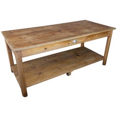 French Early 20th Century Oak Farm Table