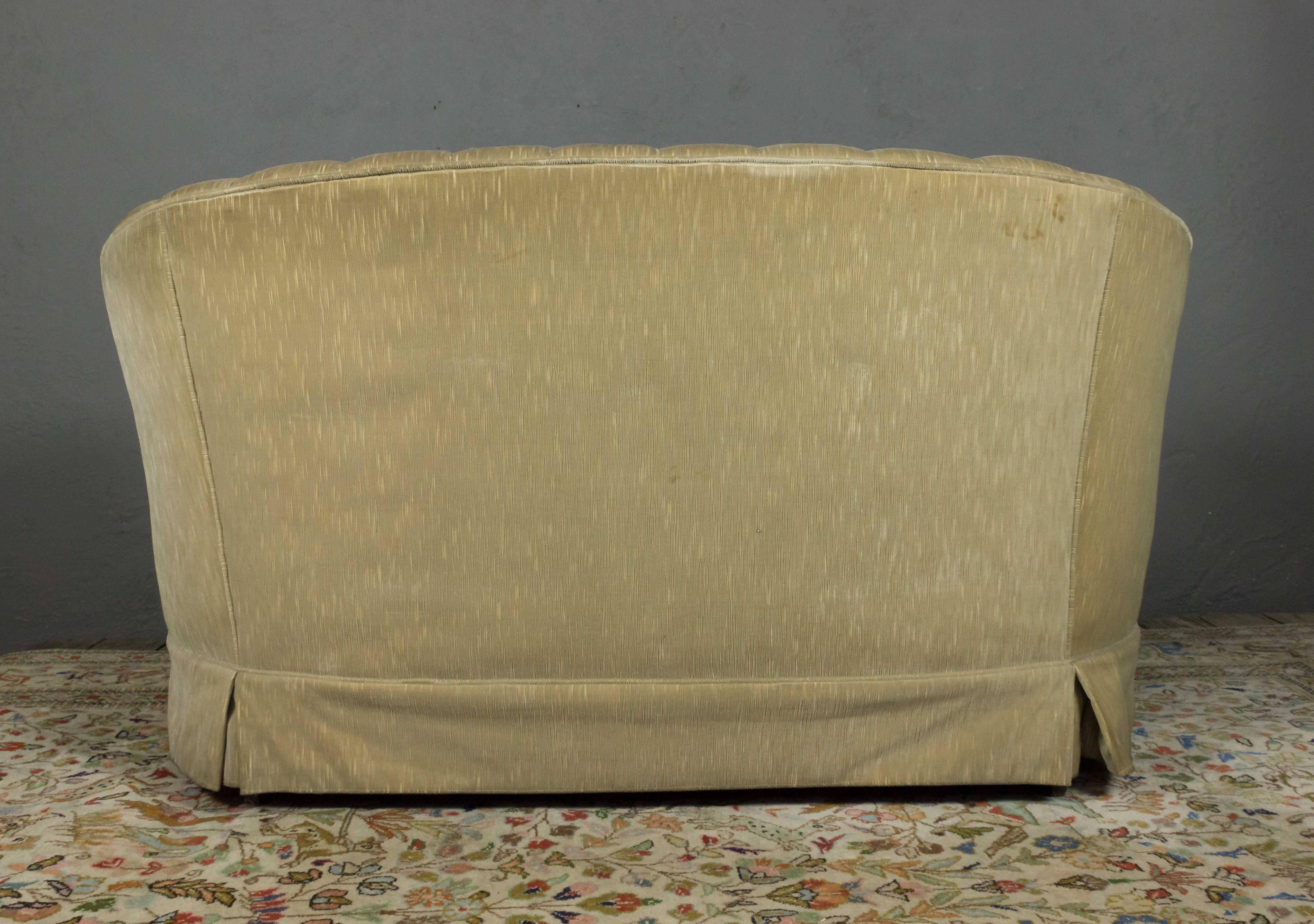 Small Mid Century Tufted Sofa with Loose Seat Cushion 7