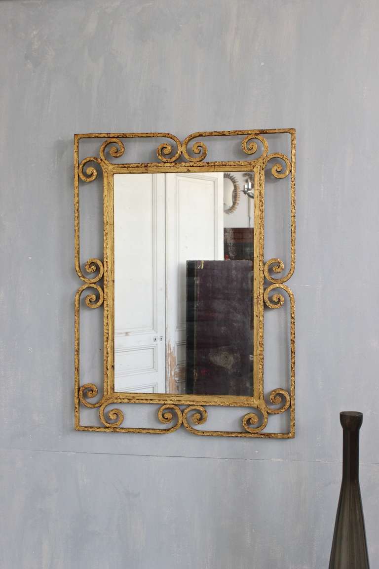 Mid-20th Century Spanish Gilt Metal Mirror