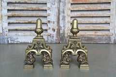 Pair of Ornate French 1950s Andirons