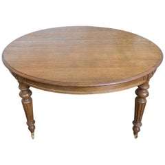 19th Century French Oval Oak Dining Table