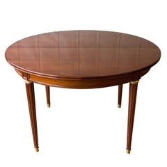 French Mahogany Dining Table with Two Leaves