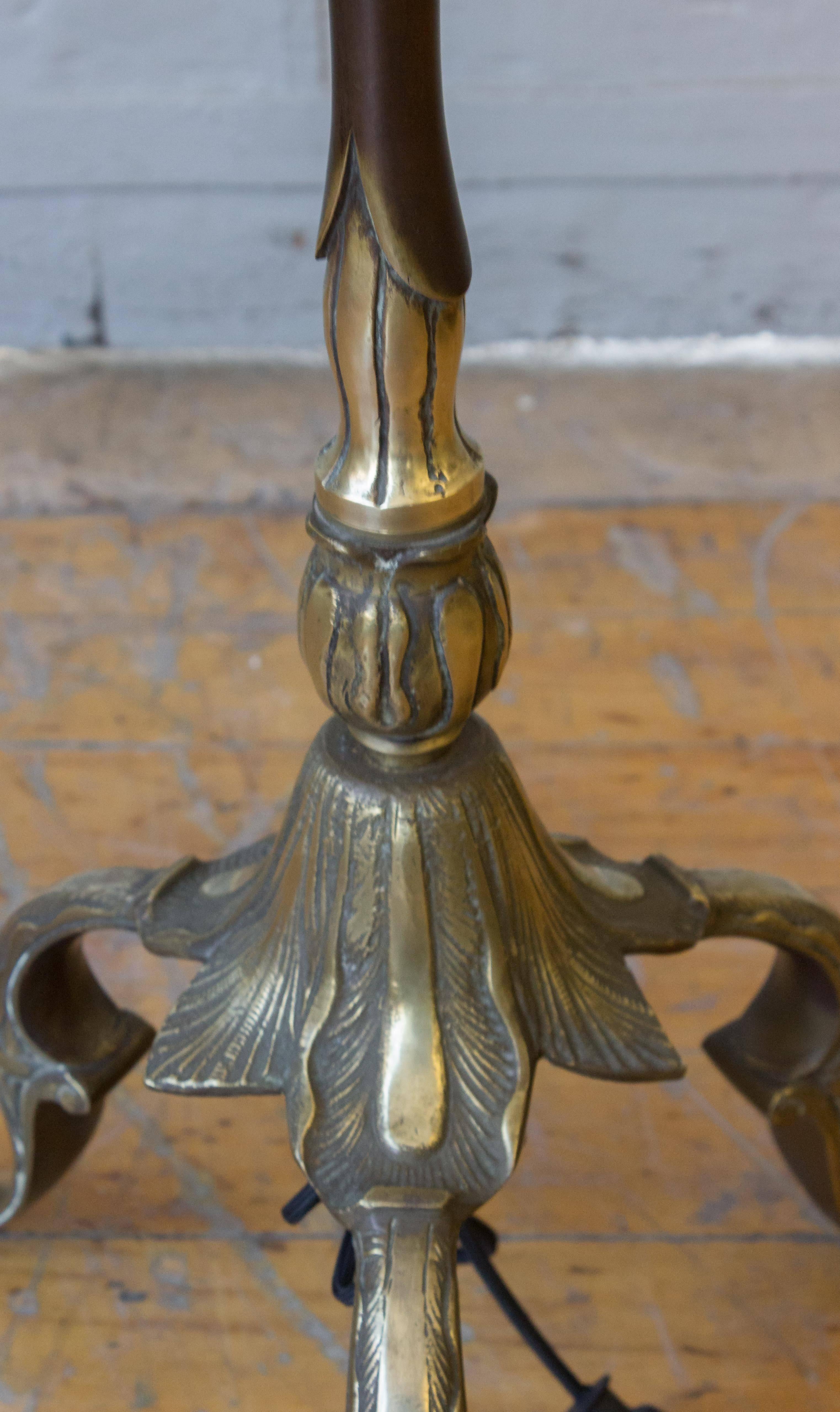 French 1920s Art Nouveau Style Floor Lamp In Excellent Condition In Buchanan, NY