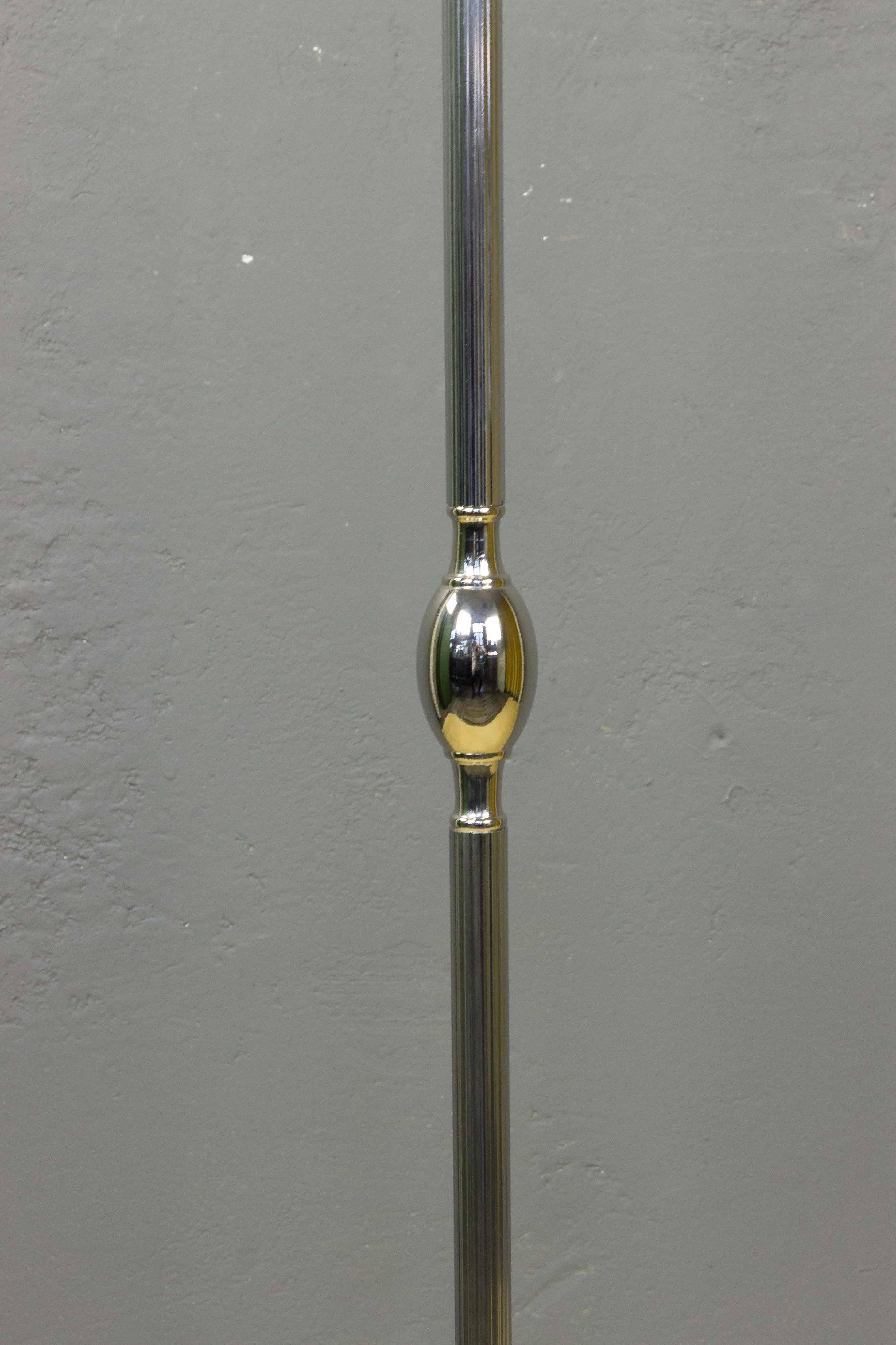 1940s French Nickel-Plated Floor Lamp with a Tripod Base 2