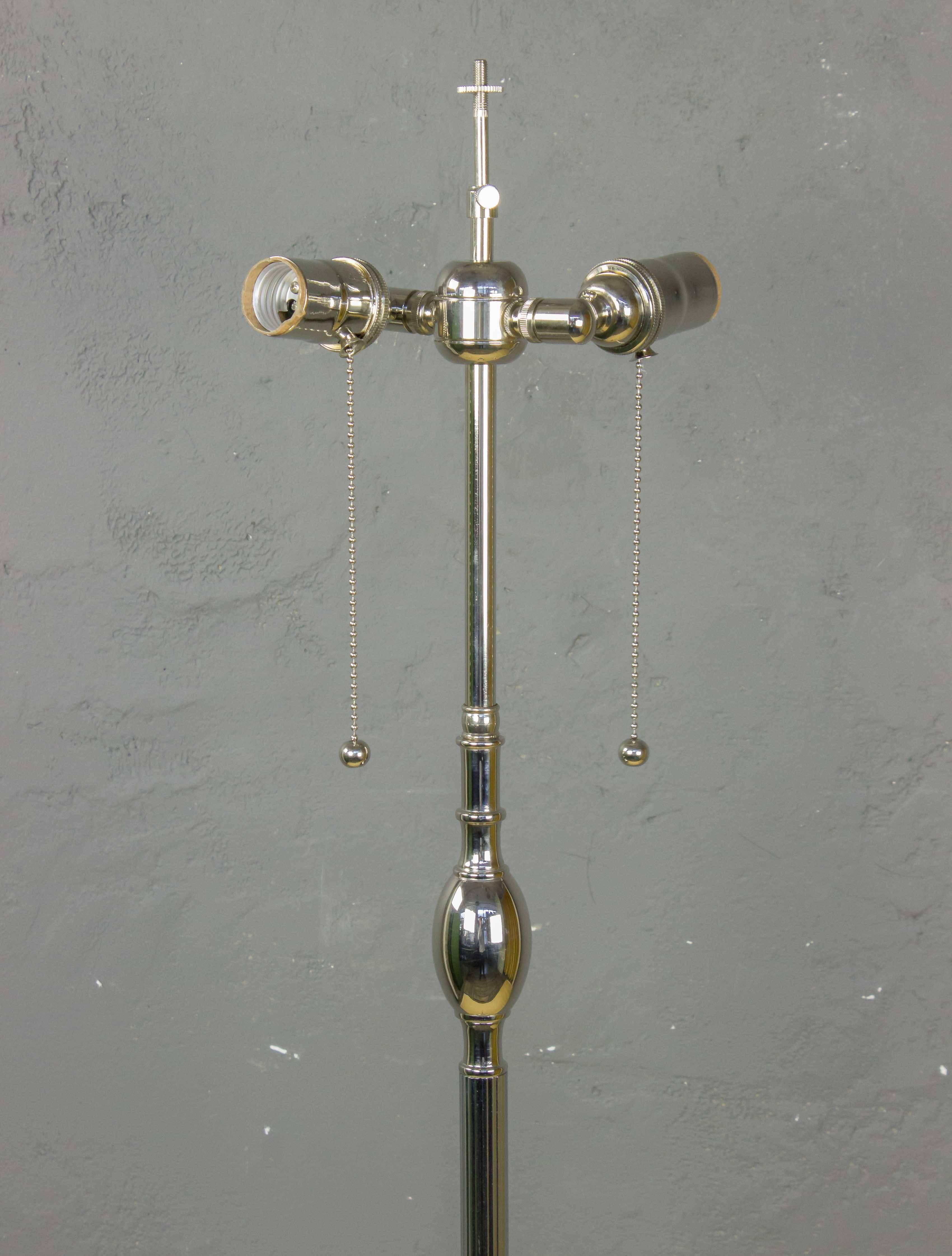 1940s French Nickel-Plated Floor Lamp with a Tripod Base 3