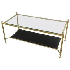 French 1940s Brass Coffee Table in the Style of Maison Jansen
