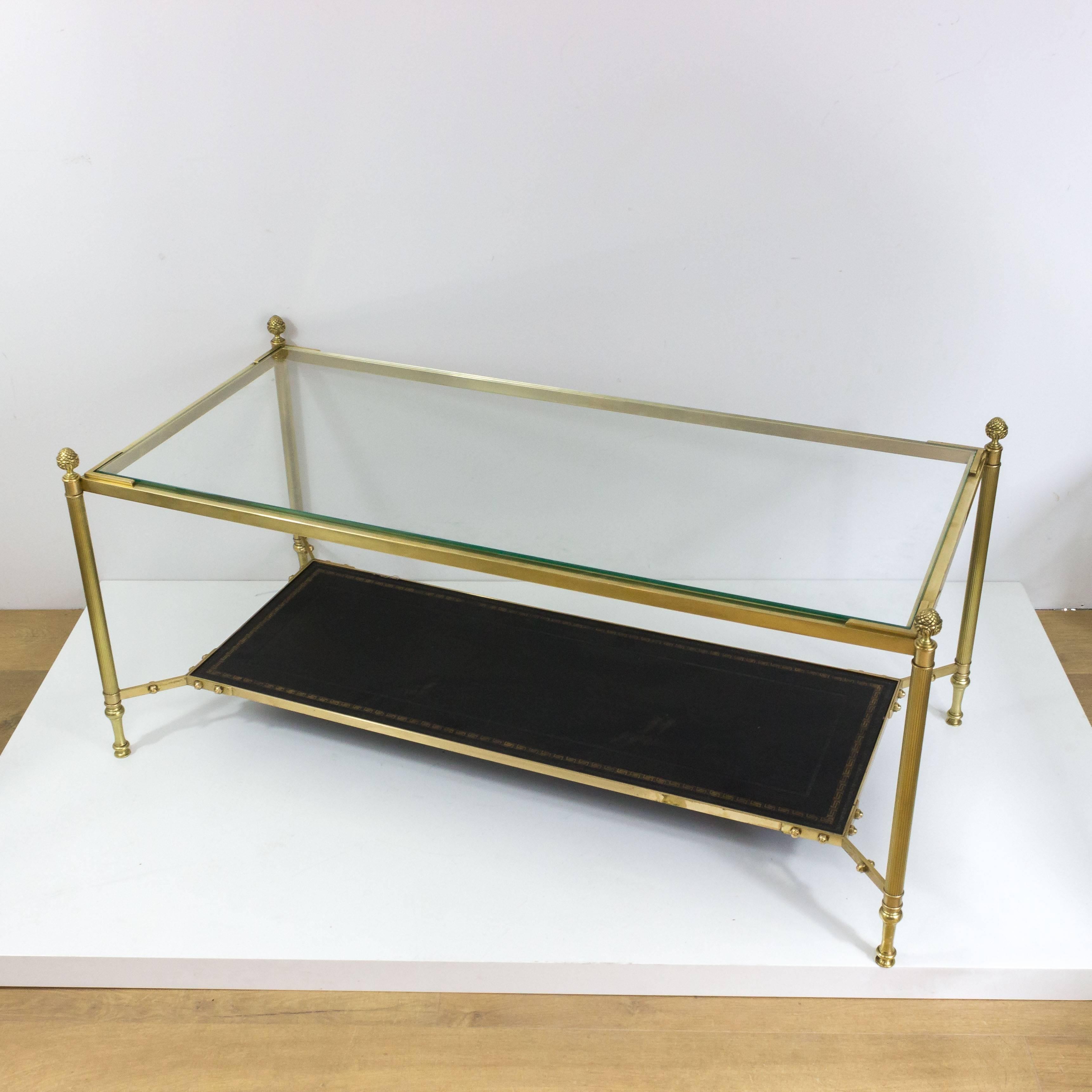 Mid-20th Century French 1940s Brass Coffee Table in the Style of Maison Jansen