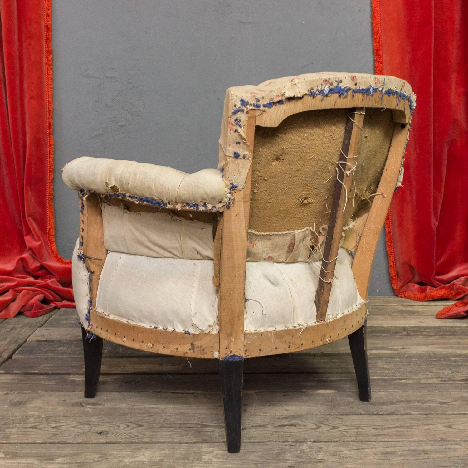 Zwei kleine französische Sessel im Art-déco-Stil mit Tufting 2