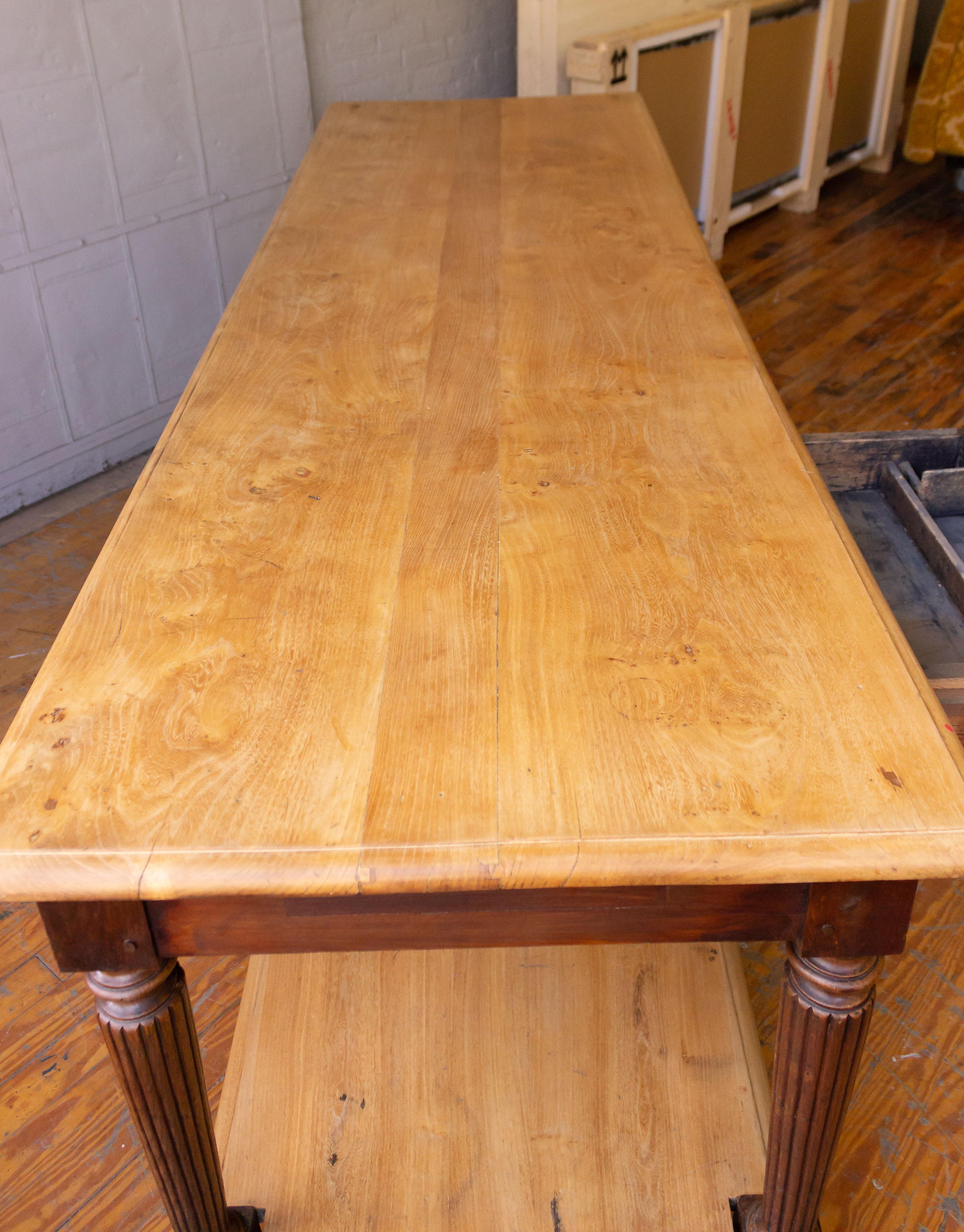 Large 19th Century French Elm Draper's Table 3
