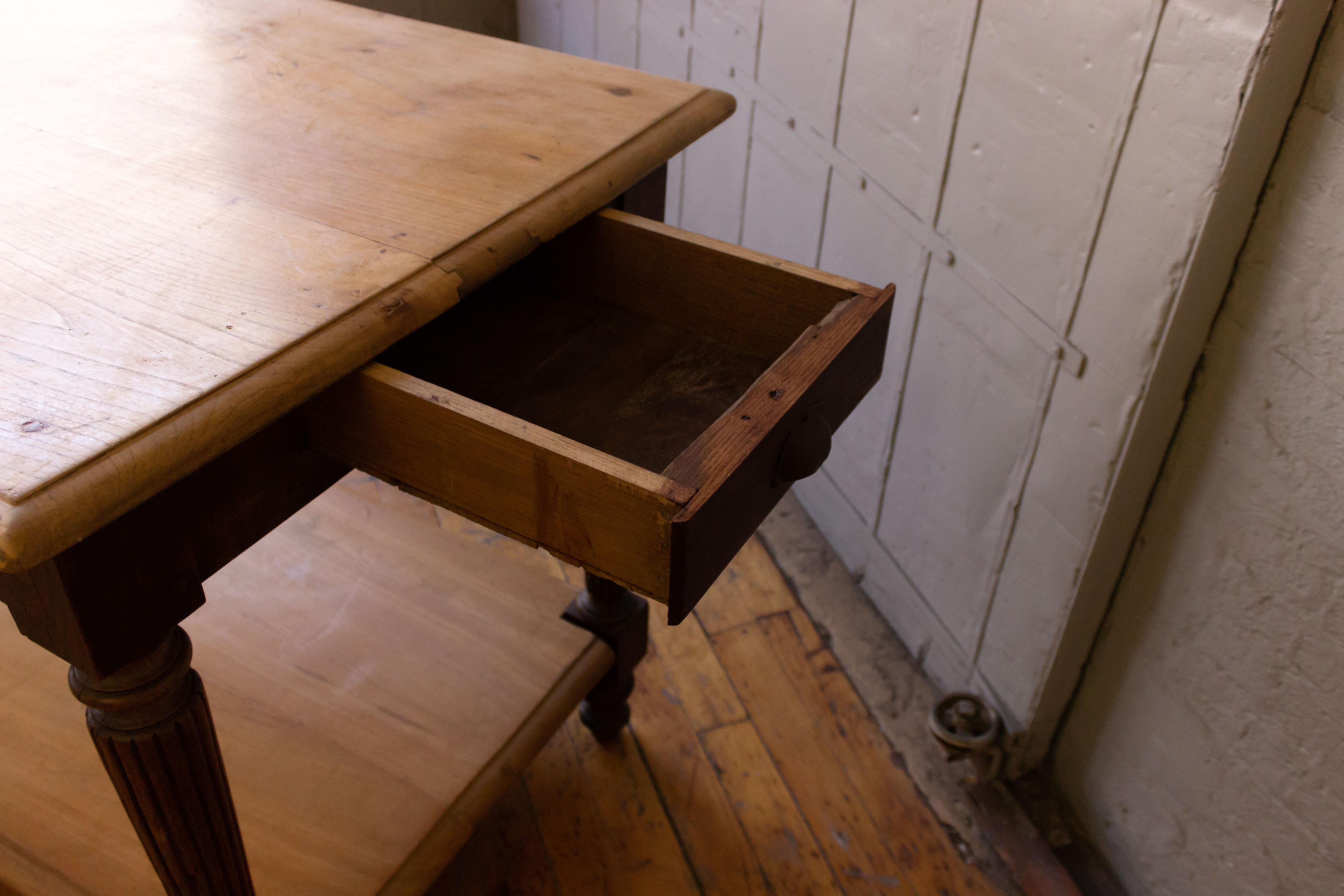 Large 19th Century French Elm Draper's Table 5