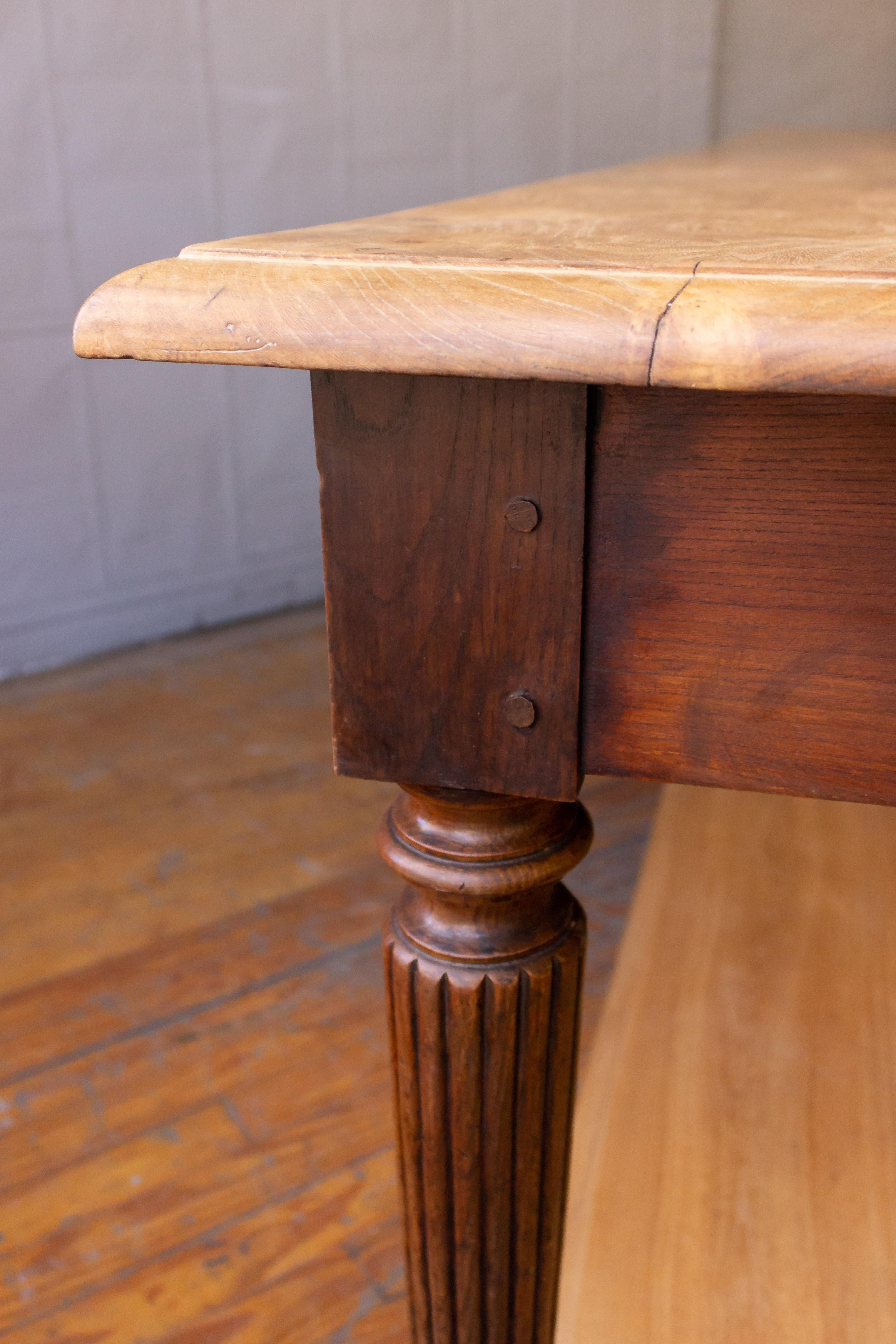 Large 19th Century French Elm Draper's Table 6