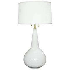 Lampe en céramique blanche française des années 1960