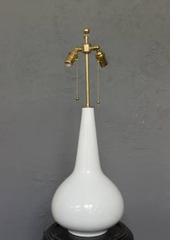 French 1960s White Ceramic Lamp