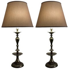 Retro Pair of American Mid Century Brass Lamps