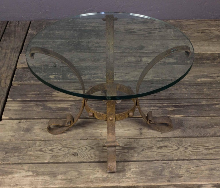 Small Round Gilt Coffee Table With Glass Top For Sale At 1stdibs