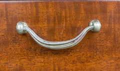 Vintage Early 20th Century French Mahogany Desk with Aubergine Leather Top