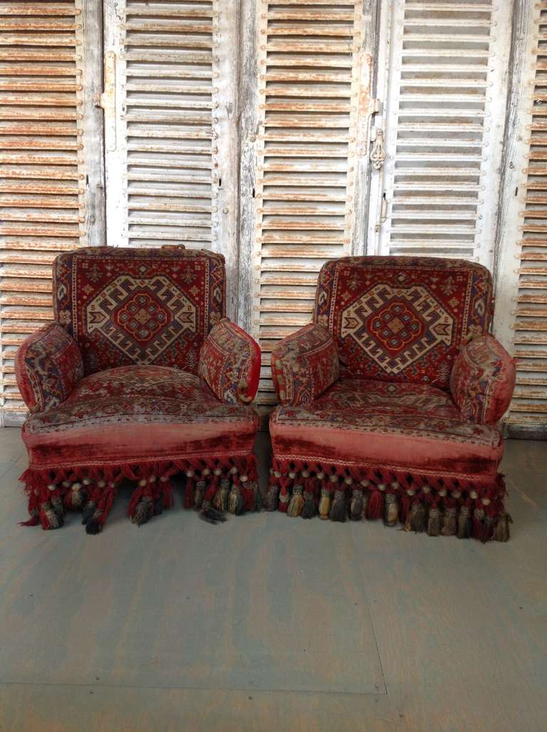 Pair of Napoleon III Armchairs with Tapestry Fabric 9
