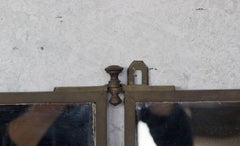 French Brass Folding Dressing Mirror by Brot