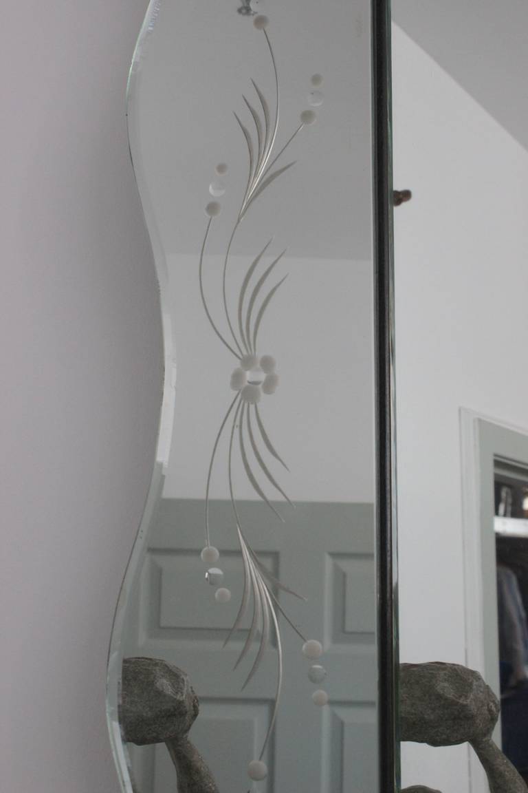 American Venetian Style Mirror with Glass Etching