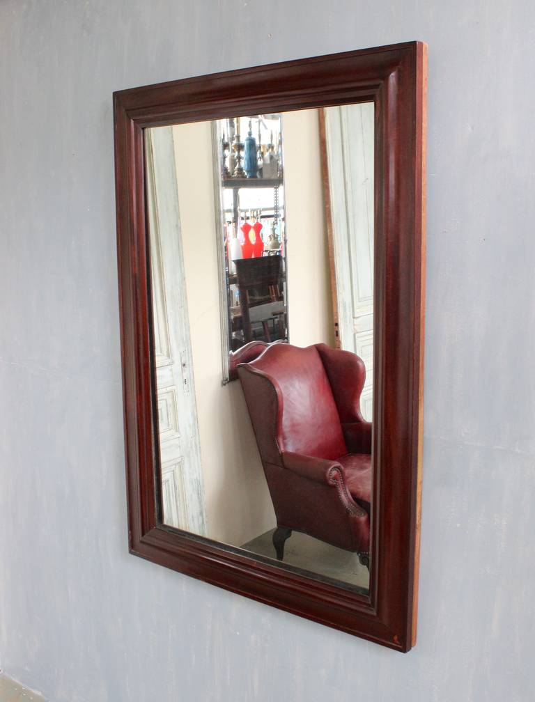 French 19th Century Mahogany Framed Mirror For Sale 1