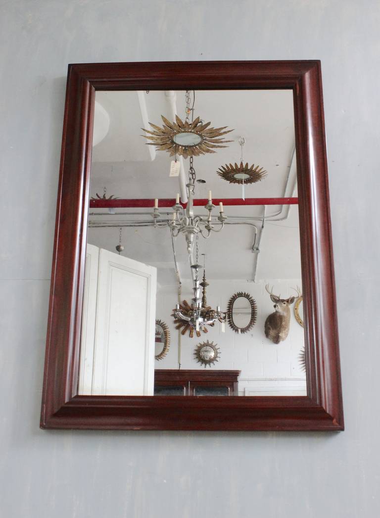 French 19th Century Mahogany Framed Mirror For Sale 4