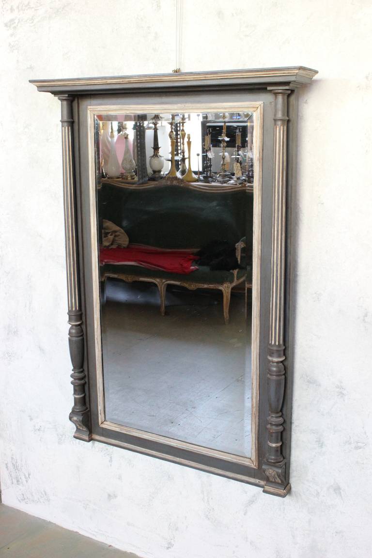 French 19th Century Carved Columned Mantel Mirror For Sale 4
