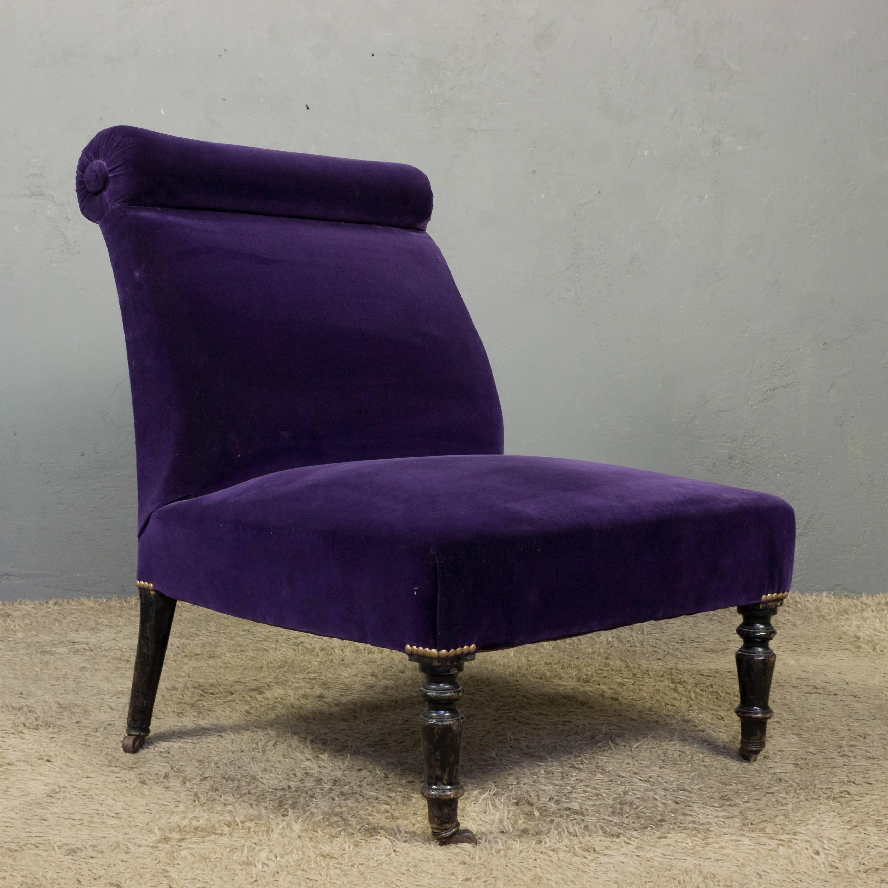 purple slipper chair