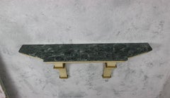French Painted and Gilt Wall-Mounted Console with Green Marble