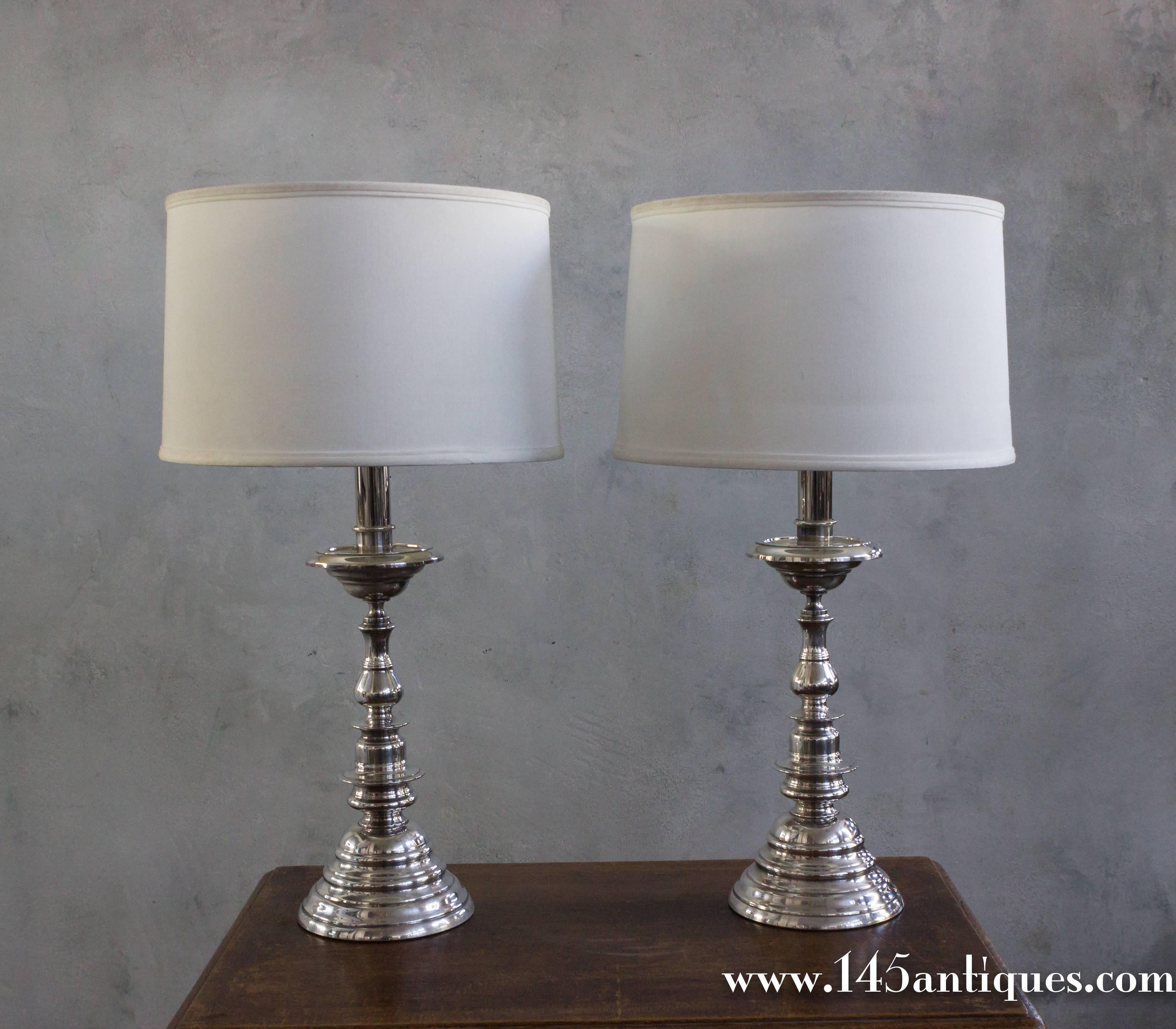 Pair of Silver Plated Lamps 3