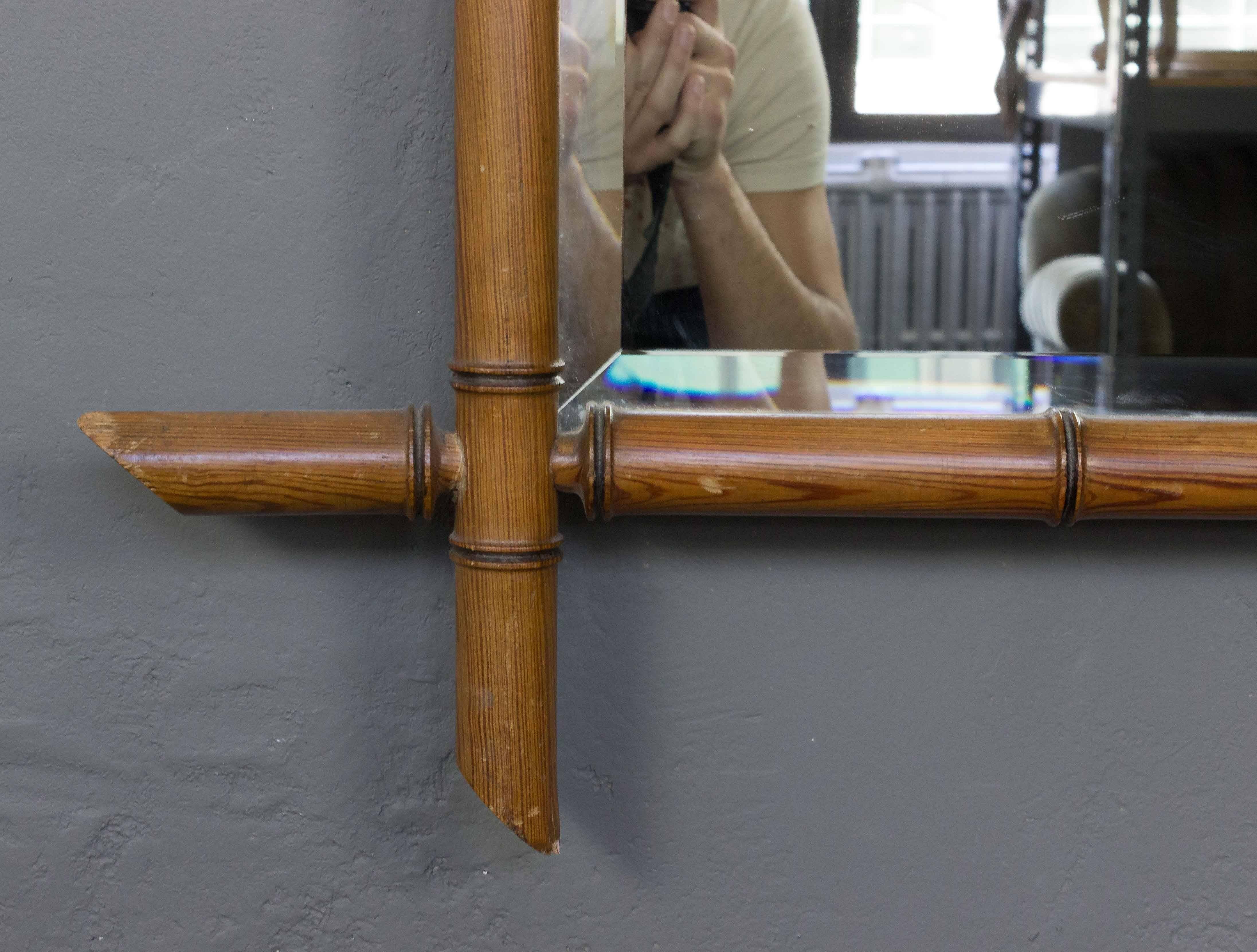 French Early 20th Century Faux Bamboo Mirror 2