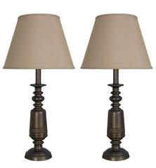 Pair of American 1950s Sculptural Brass Lamps