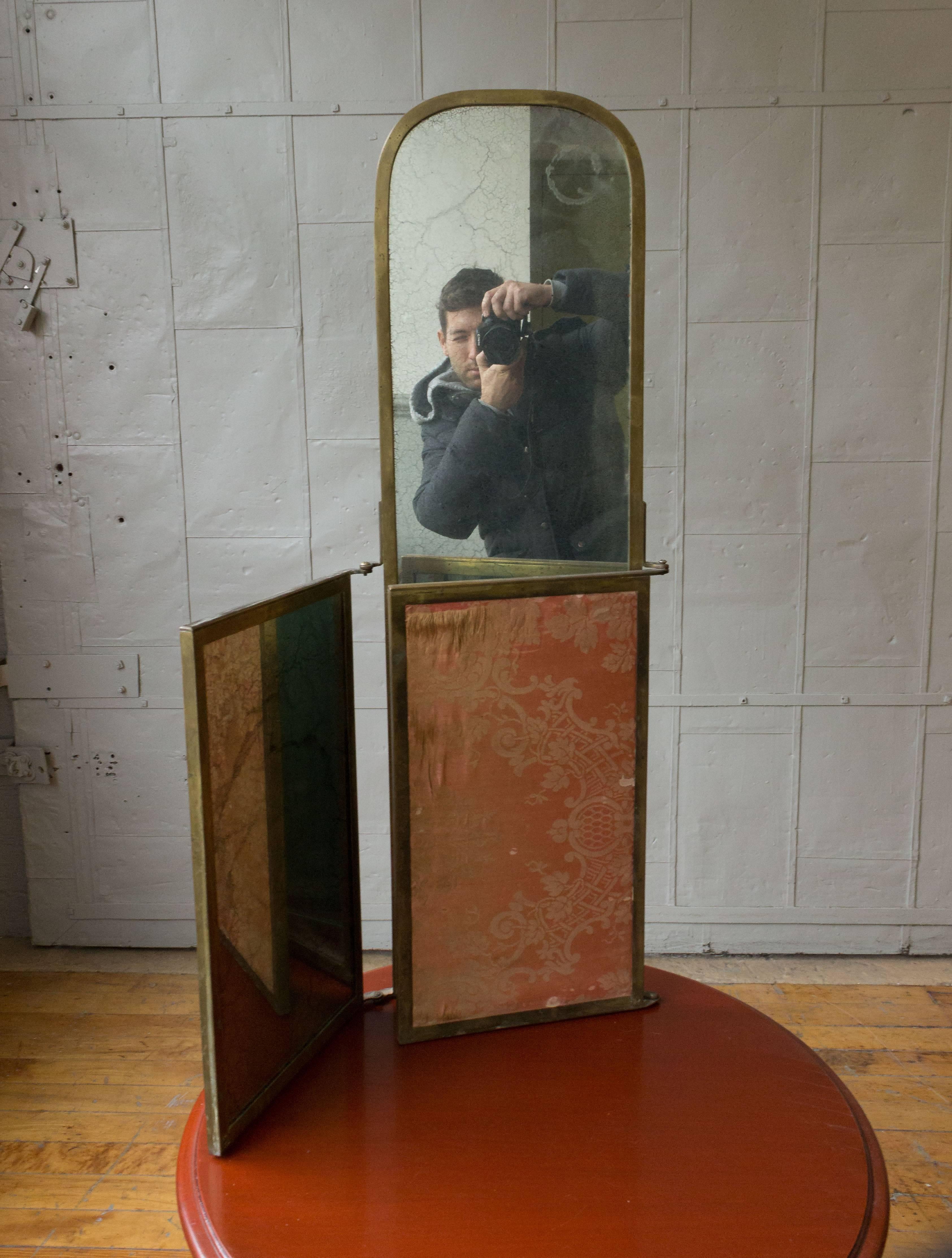 Glass French Triptych Vanity Mirror