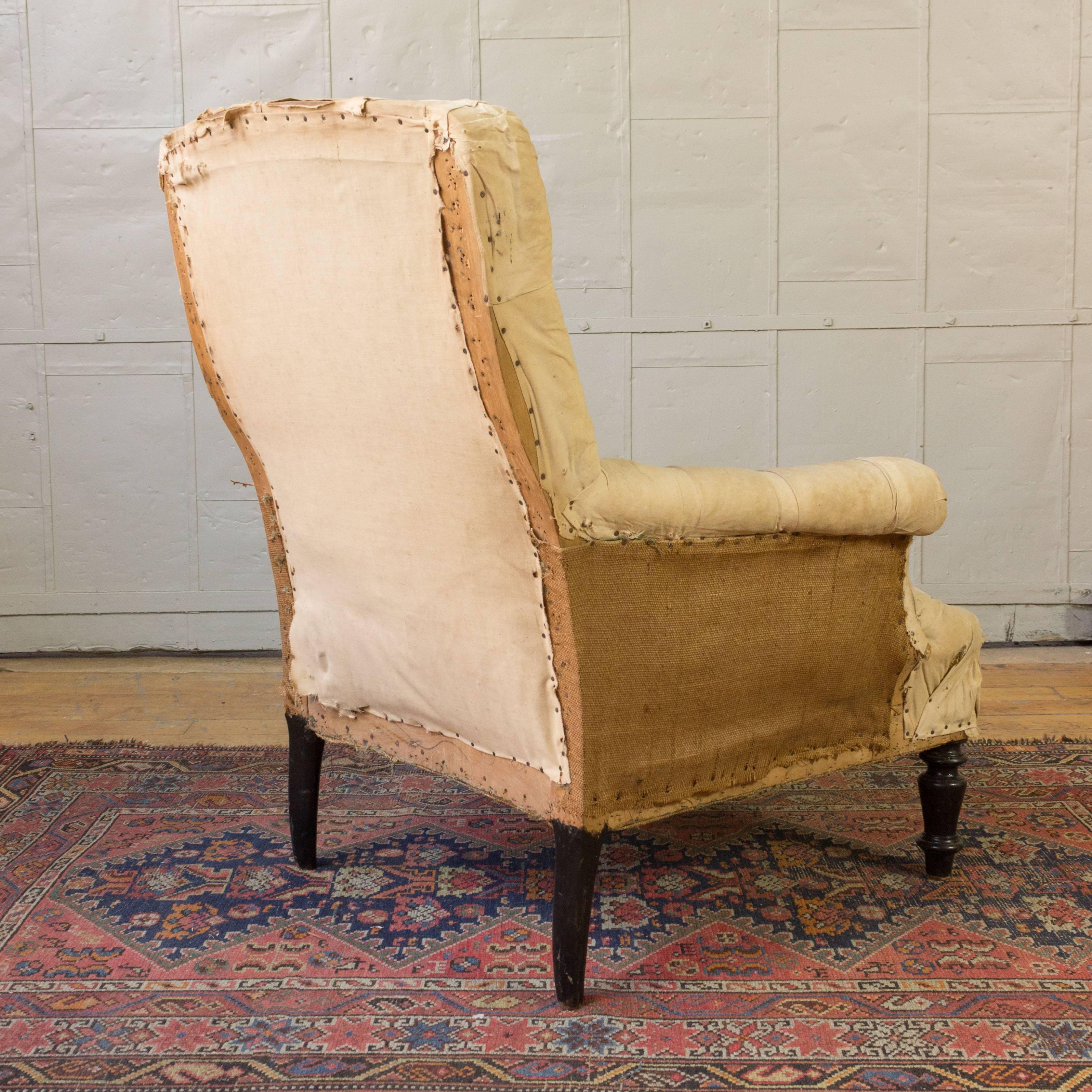 Single 19th Century Tufted French Armchair 2