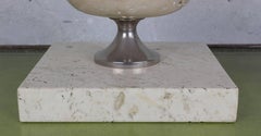 French Modern Travertine Lamp by Philippe Barbier