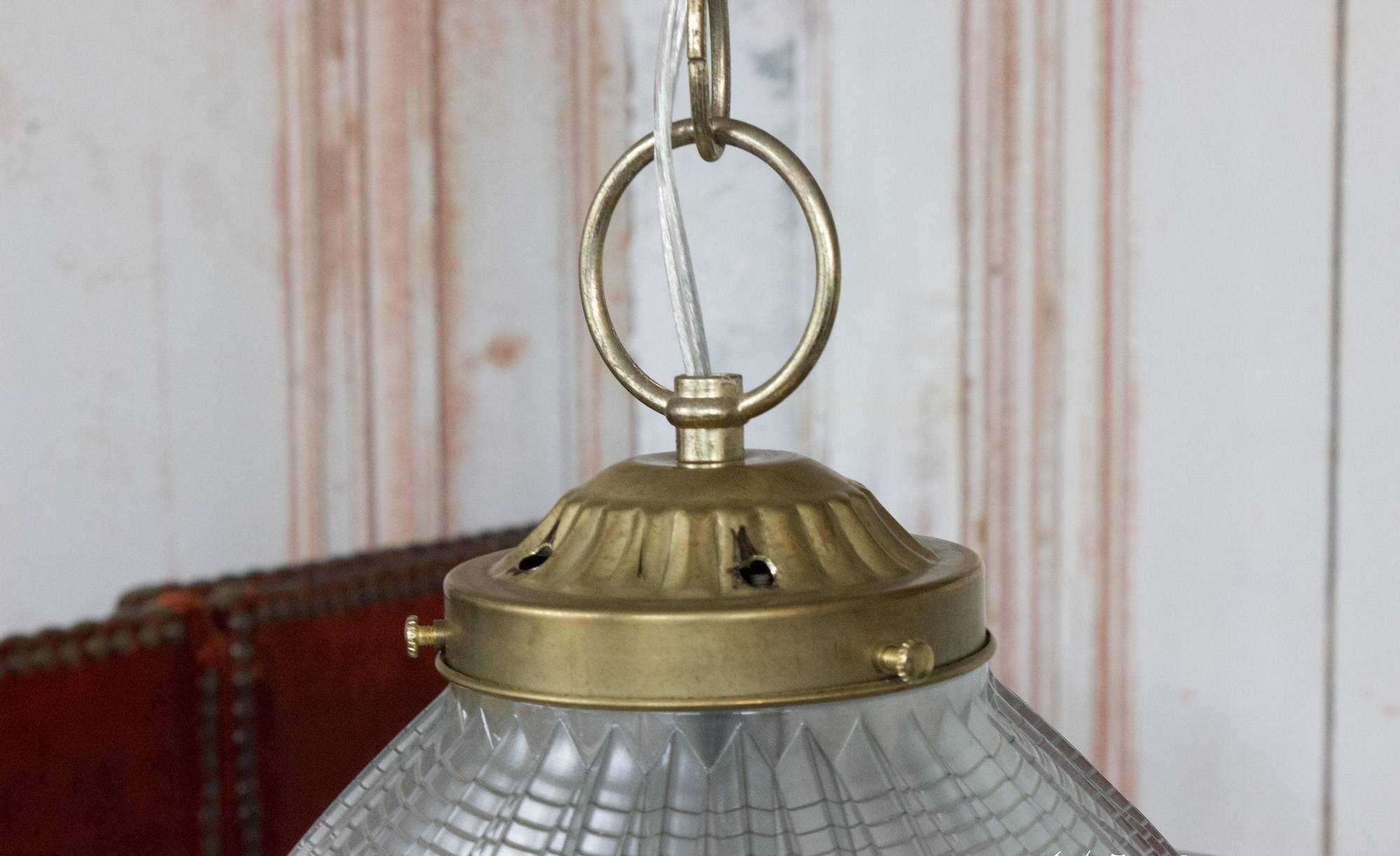 Mid-20th Century Vintage Hanging Glass Light, 20th Century