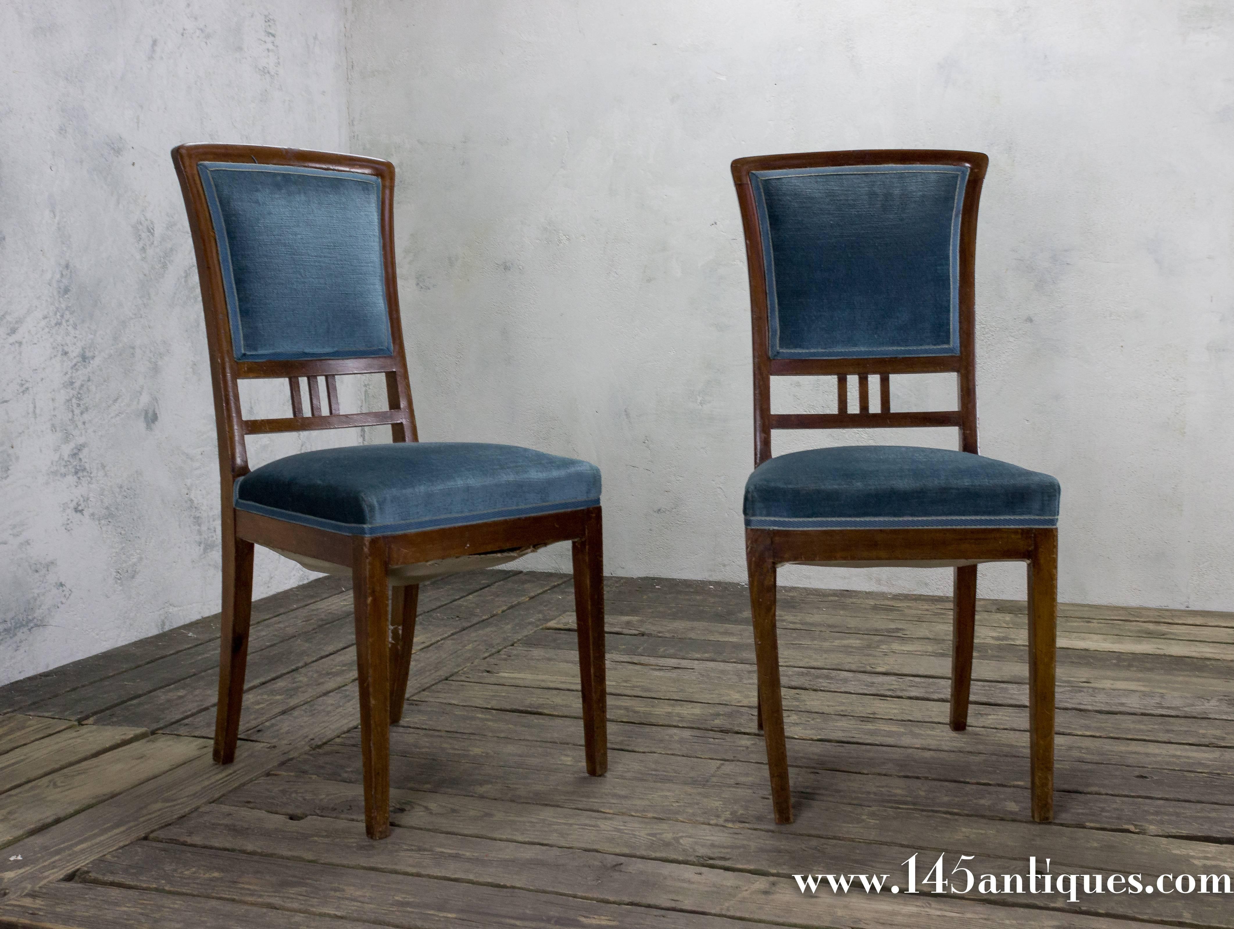 Pair of French, 1920s Mahogany Dining Chairs 4