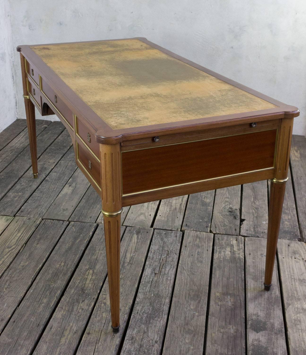 French 1940s Louis XVI Style Mahogany Desk 3