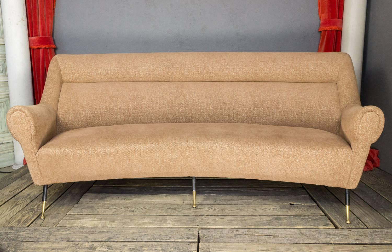 Modern Large Italian Curved Back Sofa, Attributed to Minotti