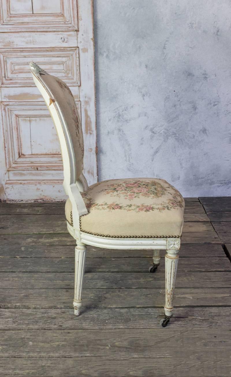 Set of Three French 19th Century Louis XVI Style Side Chairs For Sale 1