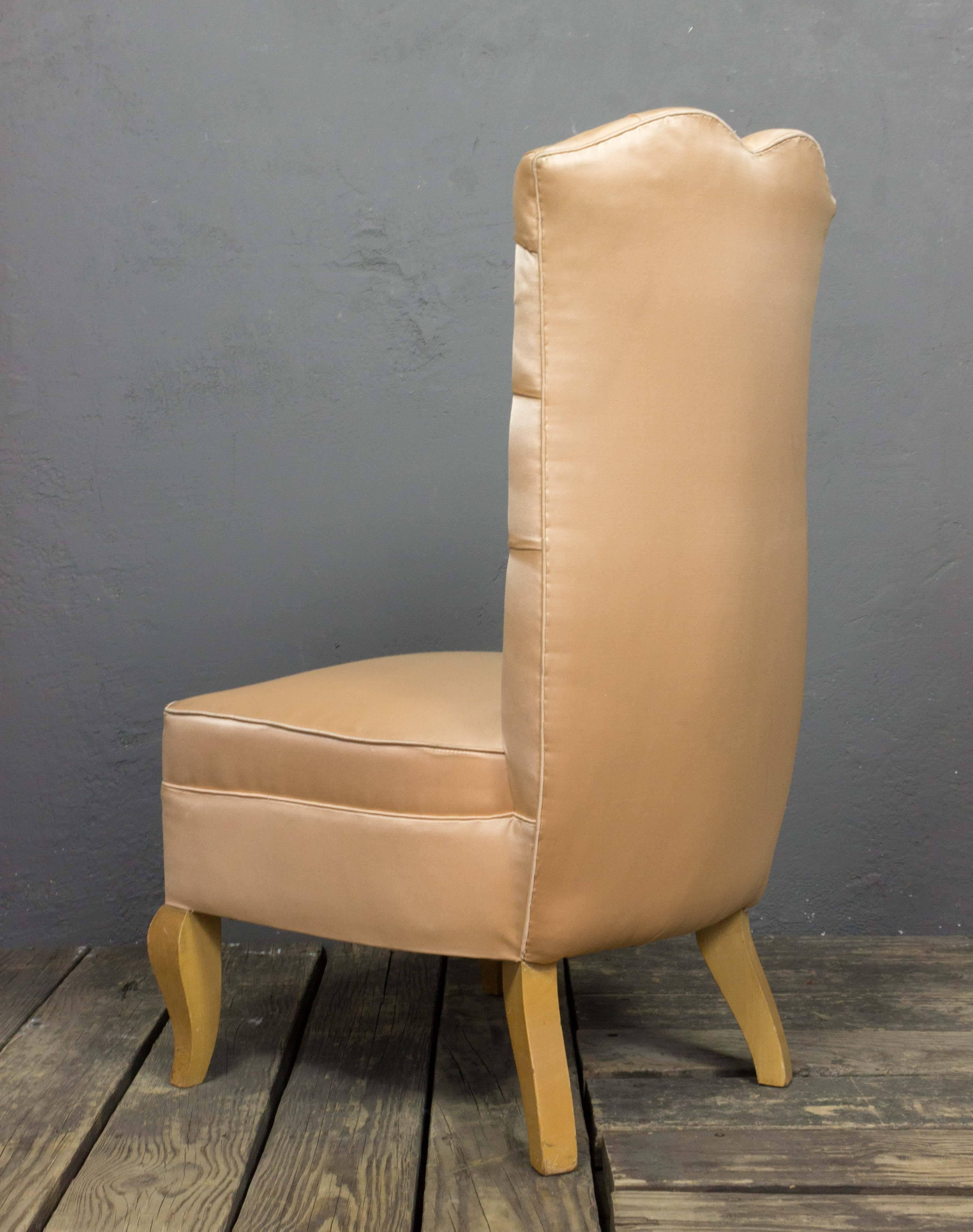 1940s French Tufted Back Slipper Chair For Sale 2