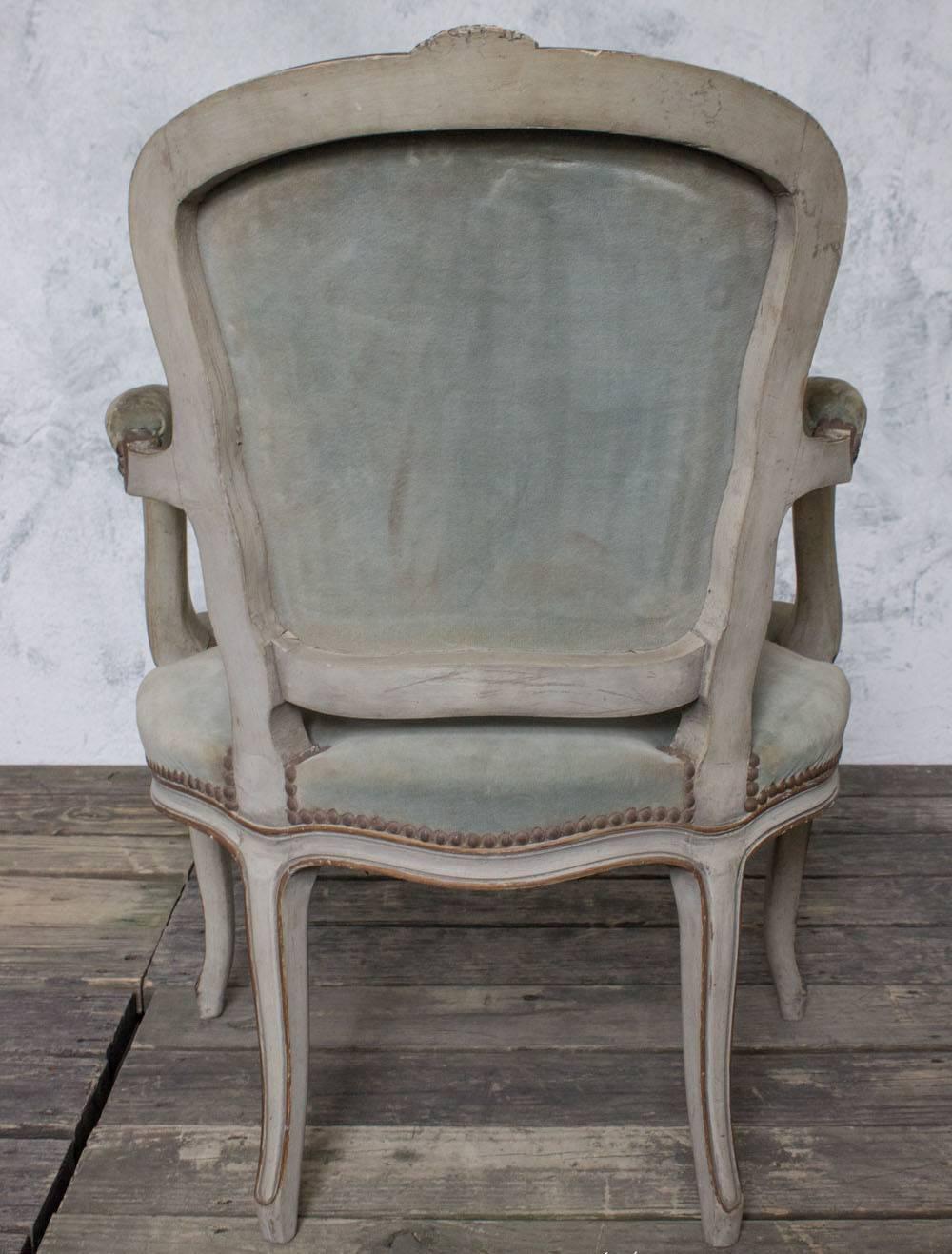 Upholstery Pair of French Louis XV Style Armchair