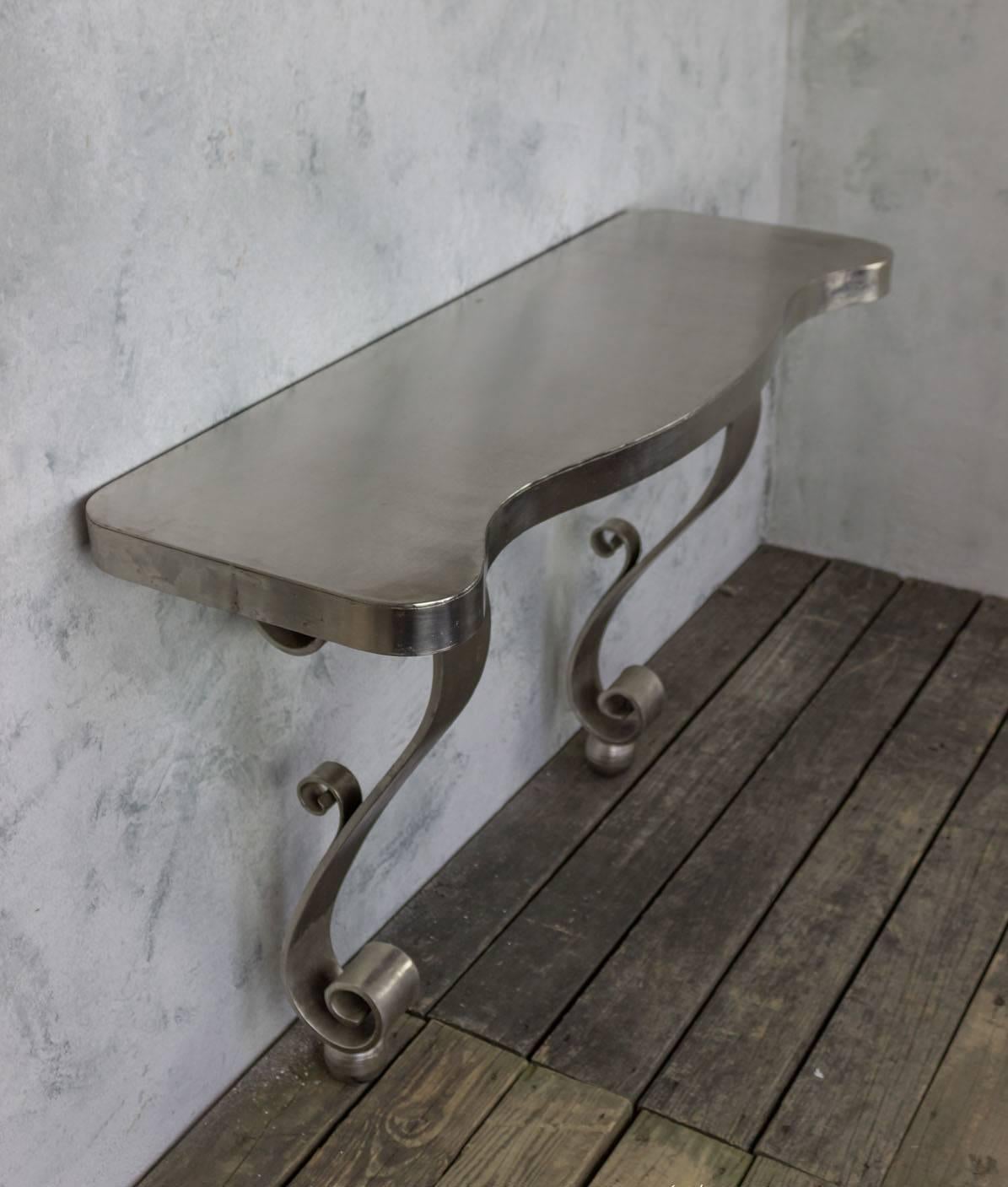 French Polished Steel Console 1