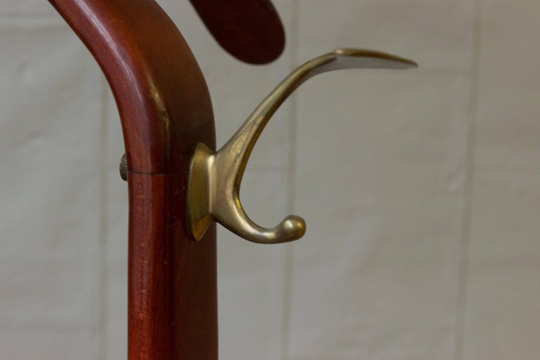 Italian Mahogany Valet with Brass Hardware For Sale at 1stDibs